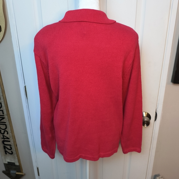 Vintage VICTORIA HARBOUR Geometric Rainbow Cardigan Sweater Women Sz M - Picture 6 of 11